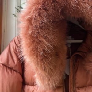 Chaquetón plumas terracota