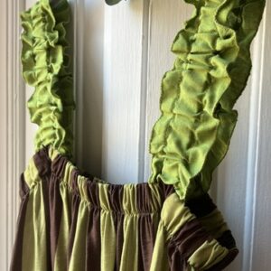 Vestido mil rayas Olivia verde pistacho