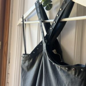 Vestido algodón cruzado tachas
