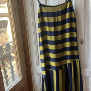 Vestido mil rayas marino y pistacho