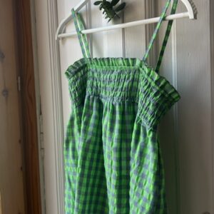 Top vichy verde fluor