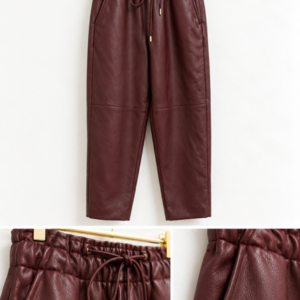 Pantalón Polipiel burdeos